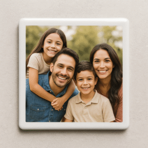 Custom Photo Magnet – UV Printed on Ceramic in Square, Round, or Heart Shape